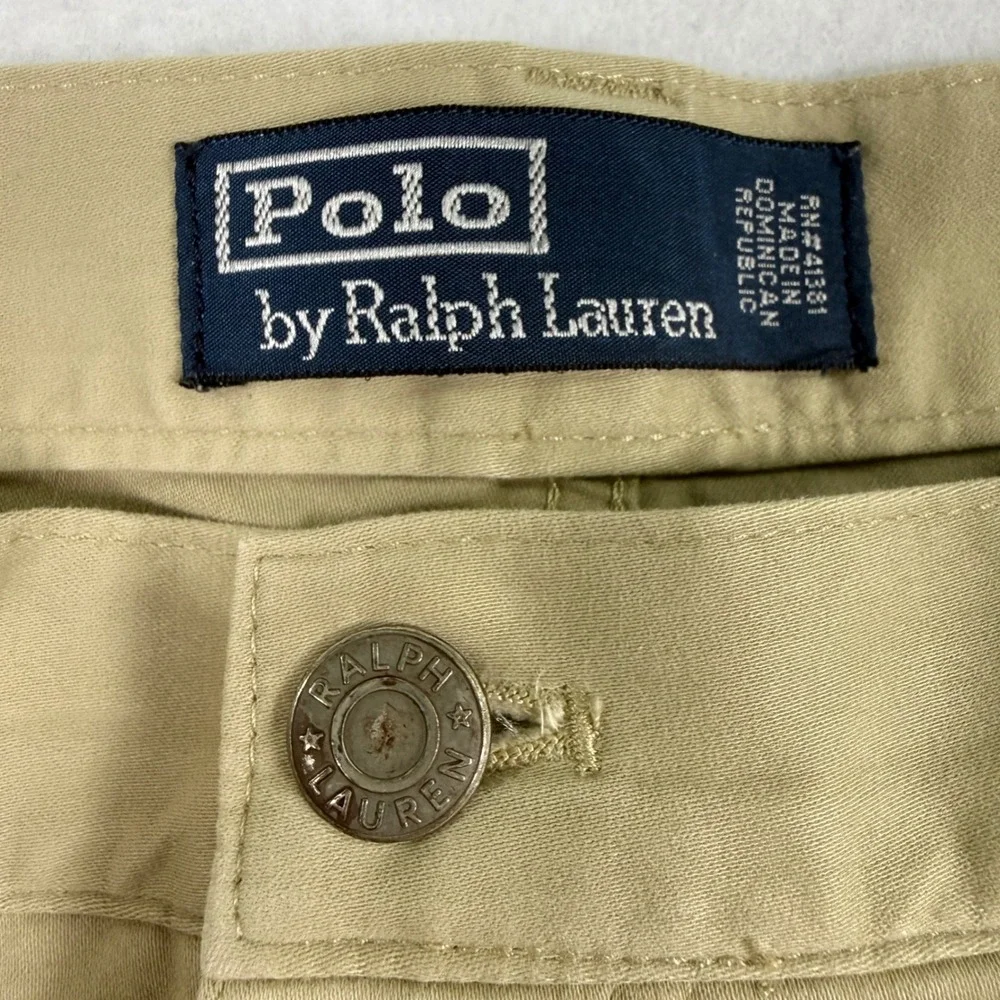 Vintage Polo Ralph Lauren Dungaree Pants Mens 38x32 Khaki Tan Chinos NWOT Unworn - Picture 6 of 12